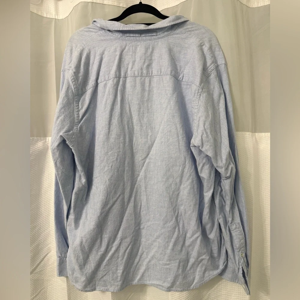 Banana Republic Light Blue Cotton Flannel Shirt - Picture 4 of 4